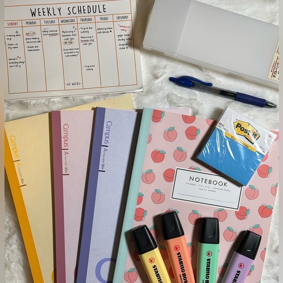Japanese Stationery 💕 Kokuyo Campus Notebooks, Pastel Highlighters, Pencil Case - Picture 1 of 6